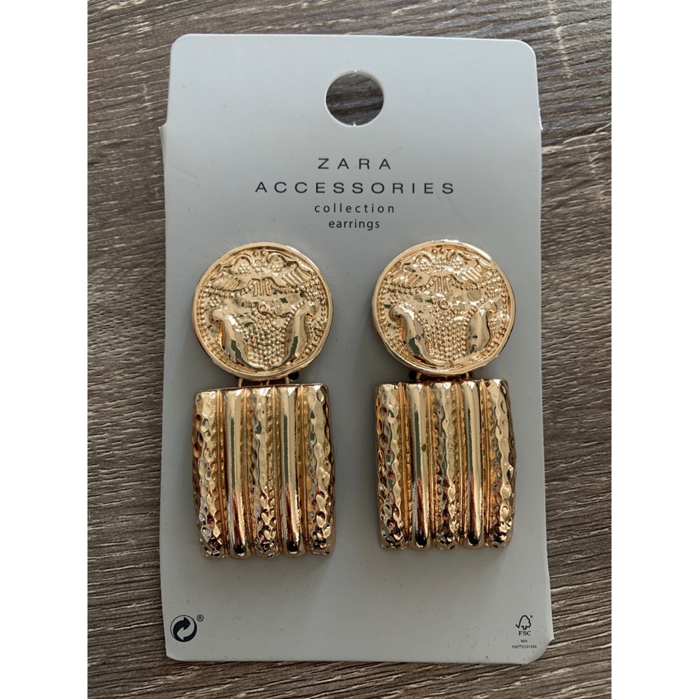 {Zara} Gold Coin Earrings